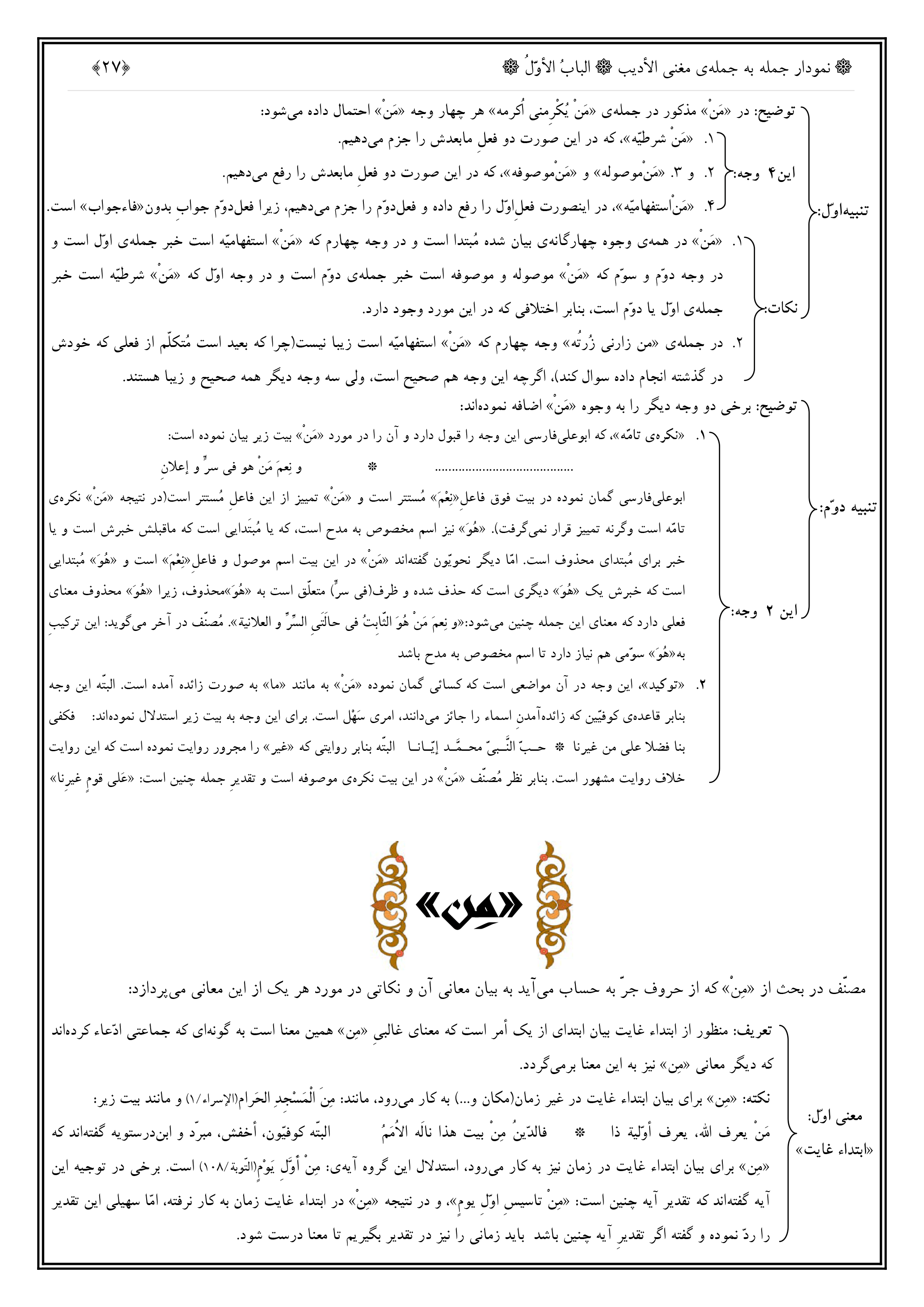 نمودار جمله به جمله ی مغنی الأدیب (جلد سوم)