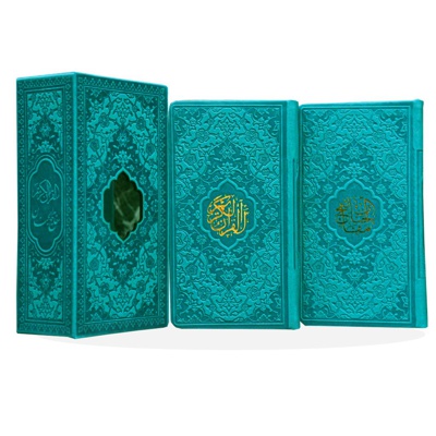  کتاب پک 2 جلدی جیبی قابدار قرآن منتخب مفاتیح رنگی