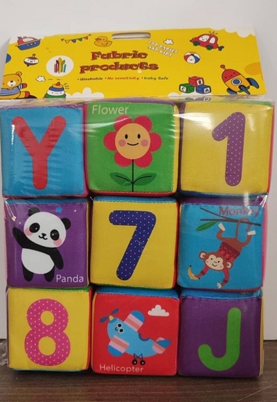 مکعب های ابری نرمک الفبا و اعداد انگلیسی پک  9  تایی